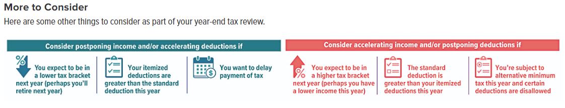 year end tax review chart